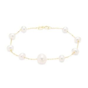 EFFY Women's 14K Yellow Gold & Freshwater Pearl Bracelet NWT